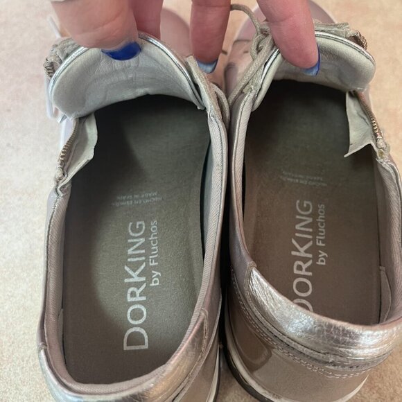 Dorking By Fluchos Karen Silver Metallic Lace Shoes Sneakers - Picture 10 of 13